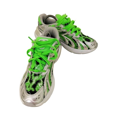INVERSE SILVER-FLURO GREEN PES【1142956485919】