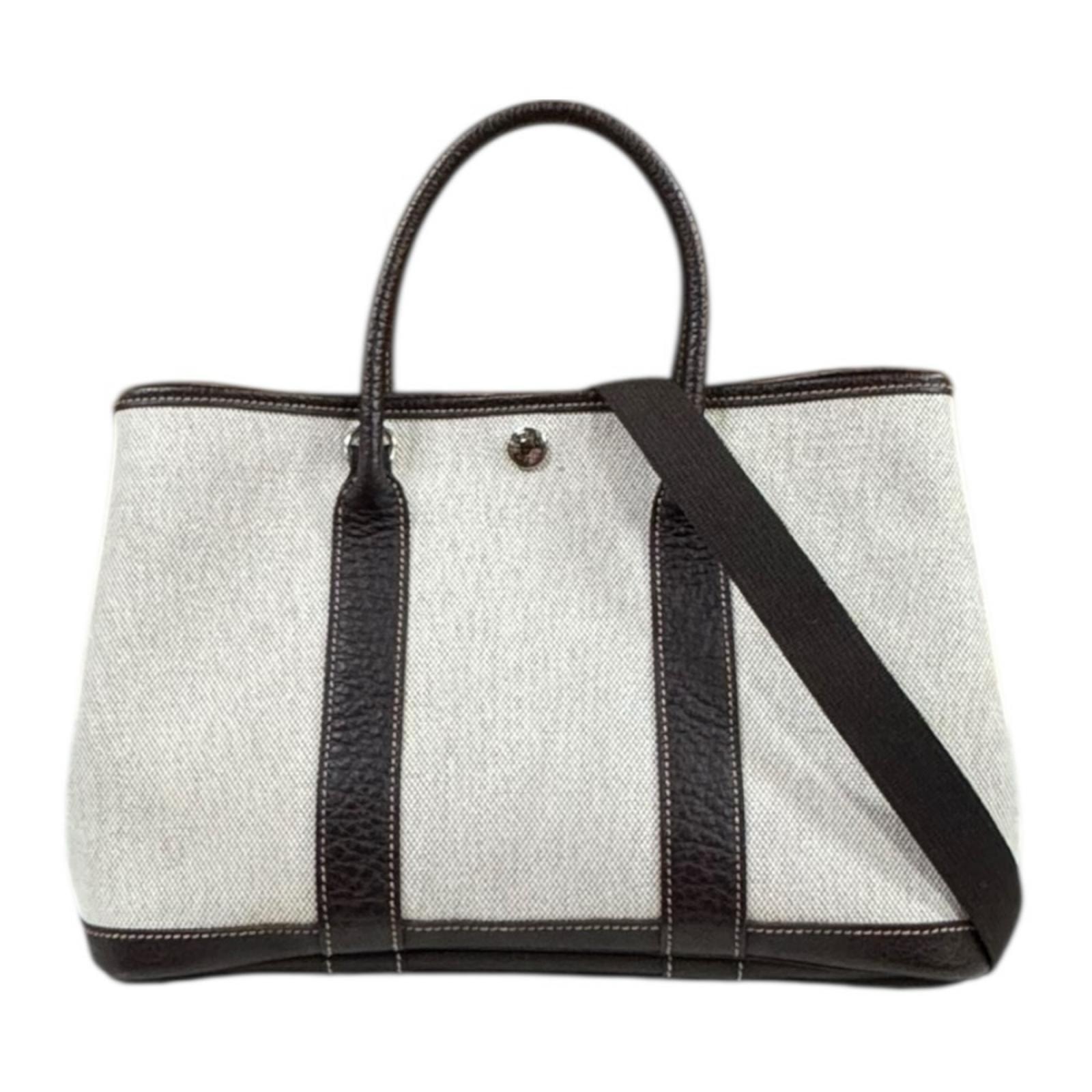 エルメス ガーデンパーティTPM トートバッグ トワルアッシュ ベージュ レディース HERMES 中古