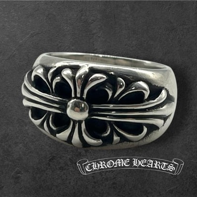 CHROME HEARTS クロムハーツ フローラルクロス リング アクセサリー 指輪 メンズ シルバー SV925 21号 ★人気高騰中★★証明書有★