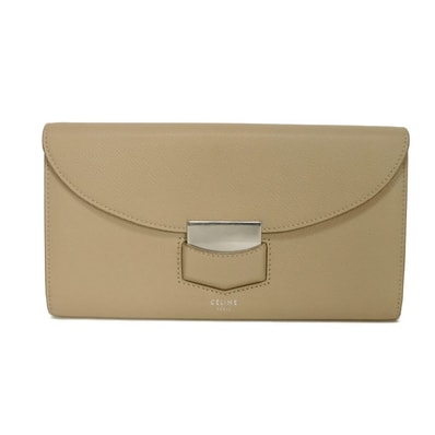 CELINE セリーヌ トロッター ラージ フラップ マルチファンクション グレージュ コンパートメント 札入れ カードケース コインケース ロングウォレット 未使用 旧ロゴ ライトトープ 長財布 107853APM.18LT