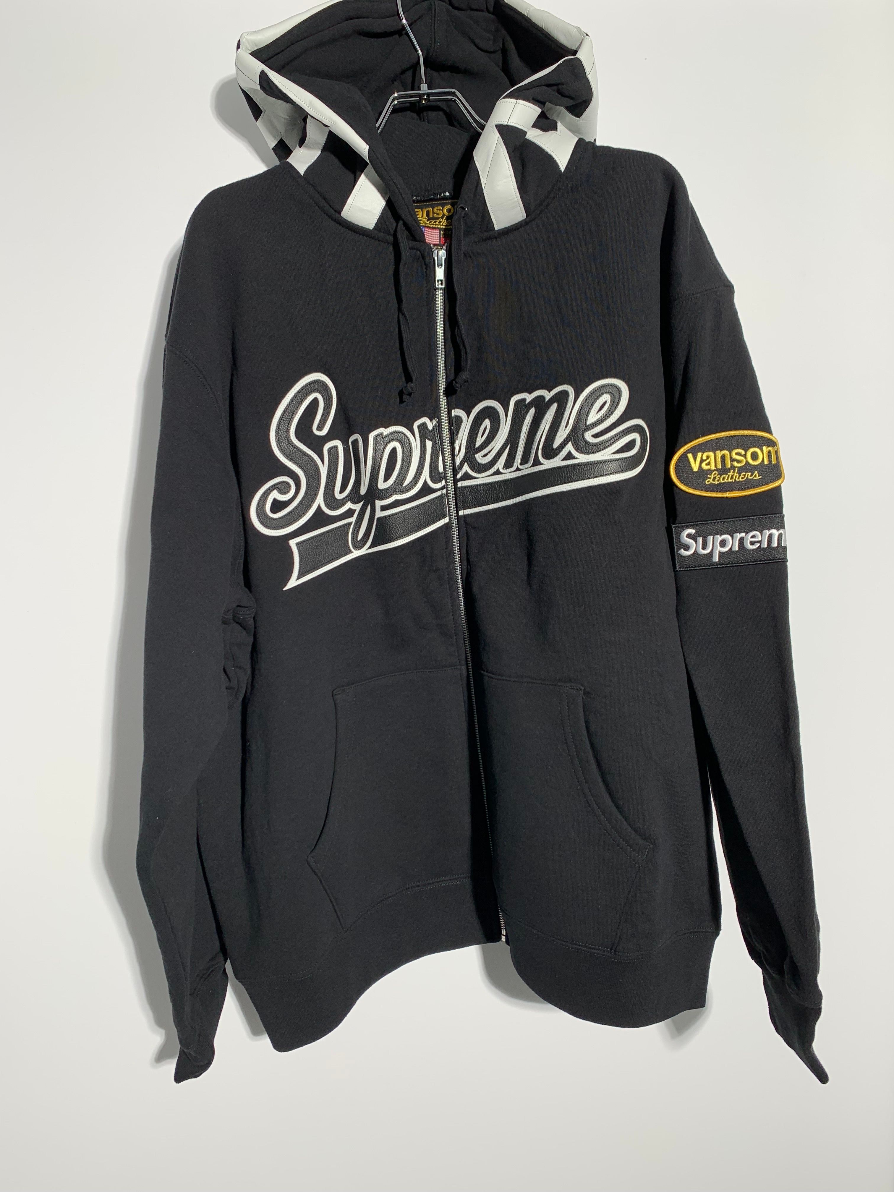 Supreme / Vanson Leathers® Spider Web Zip Up Hooded Sweatshirt "Black"