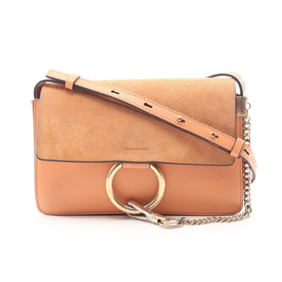 クロエ Chloe FAYE フェイ ショルダーバッグ バッグ レザー スウェード レディース オレンジ系 【中古】