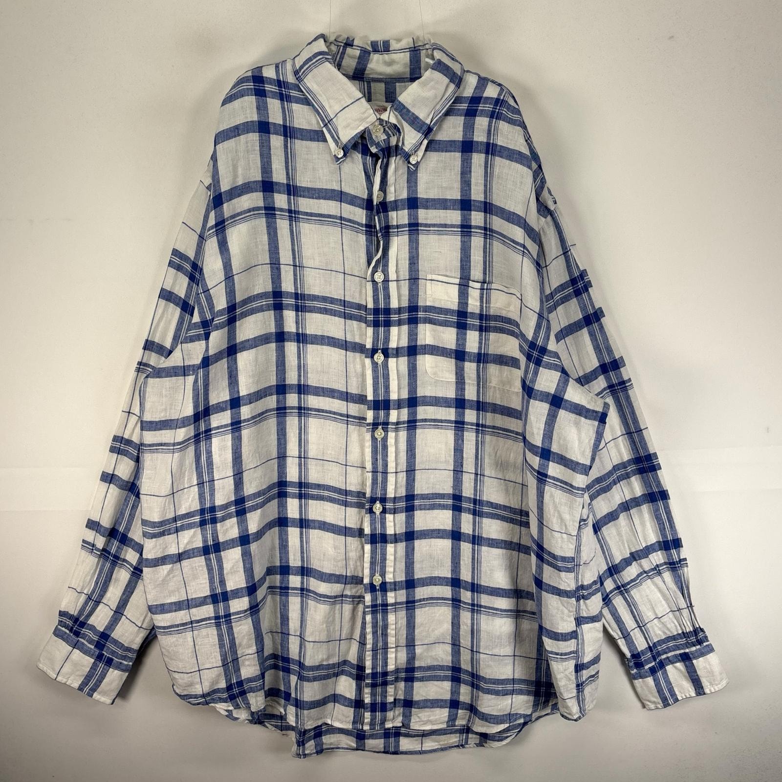 古着 ブルックスブラザーズ Brooks Brothers 長袖シャツ ボタンダウン L  ブルー系 チェック メンズ