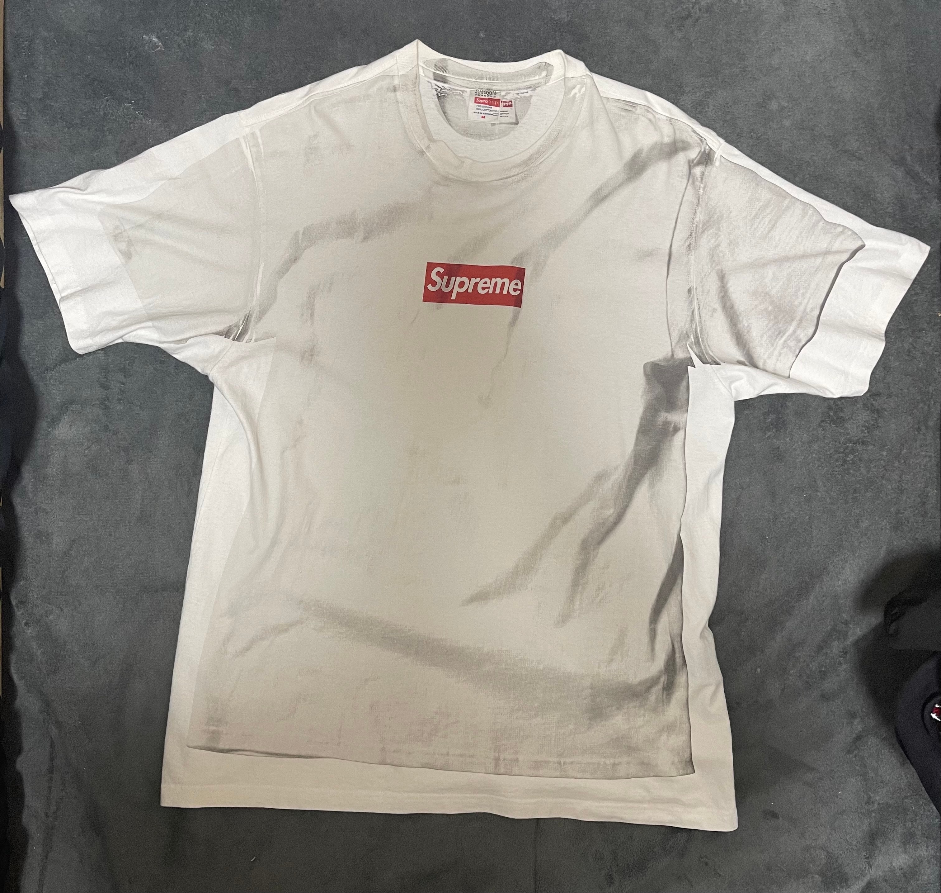 Supreme x MM6 Maison Margiela Box Logo Tee "White"