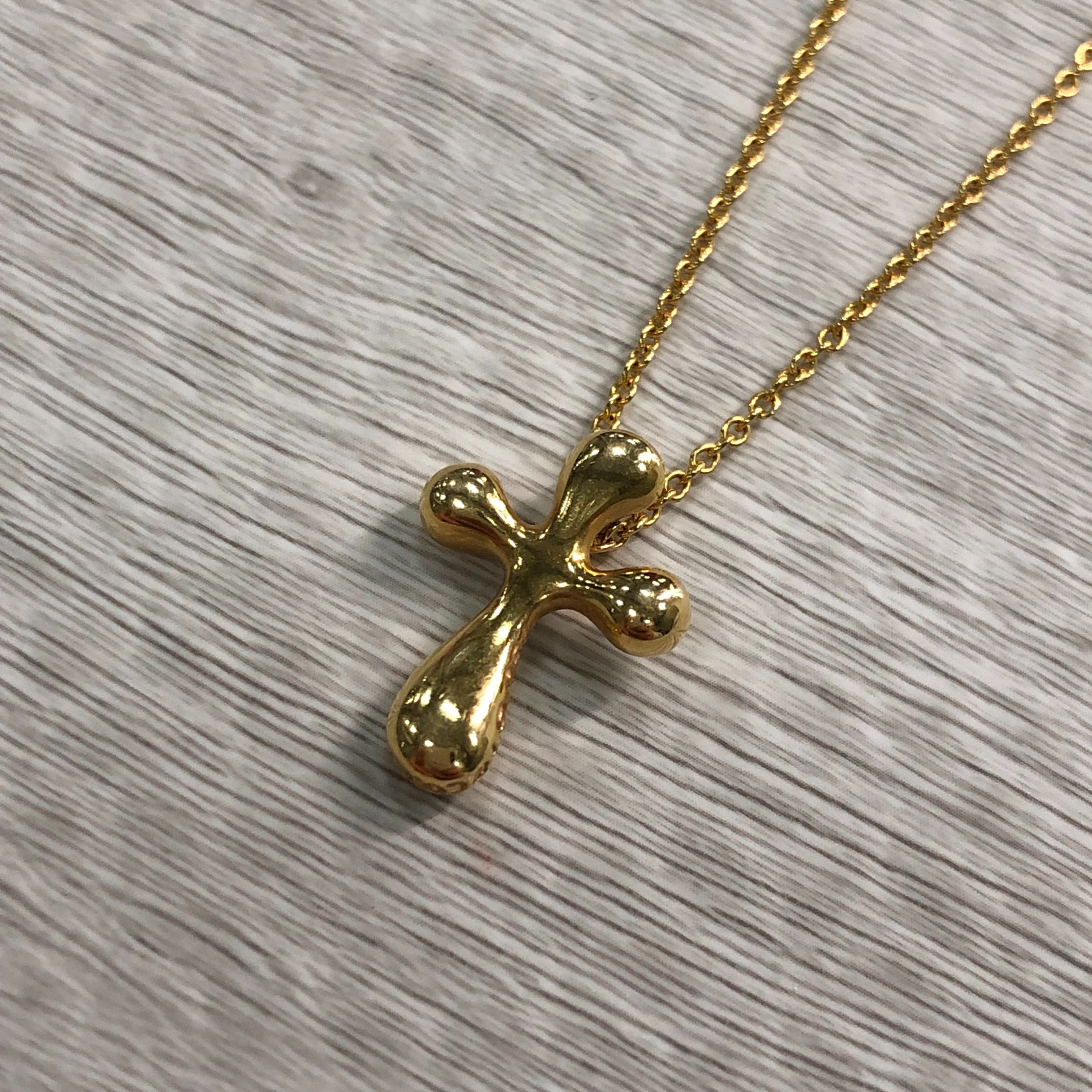 ティファニー スモールクロス YG750  3.4g  ネックレス