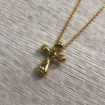 ティファニー スモールクロス YG750 3.4g ネックレス