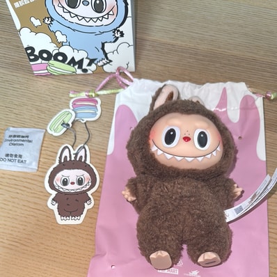 POP MART THE MONSTERS (LABUBU) Exciting Macaron Plush Series CHESTNUT COCOA (Secret)