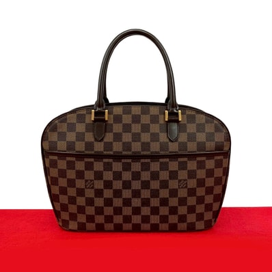 LOUIS VUITTON ルイヴィトン サリア オリゾンタル ダミエ レザー PVC ハンドバッグ ブラウン
75339