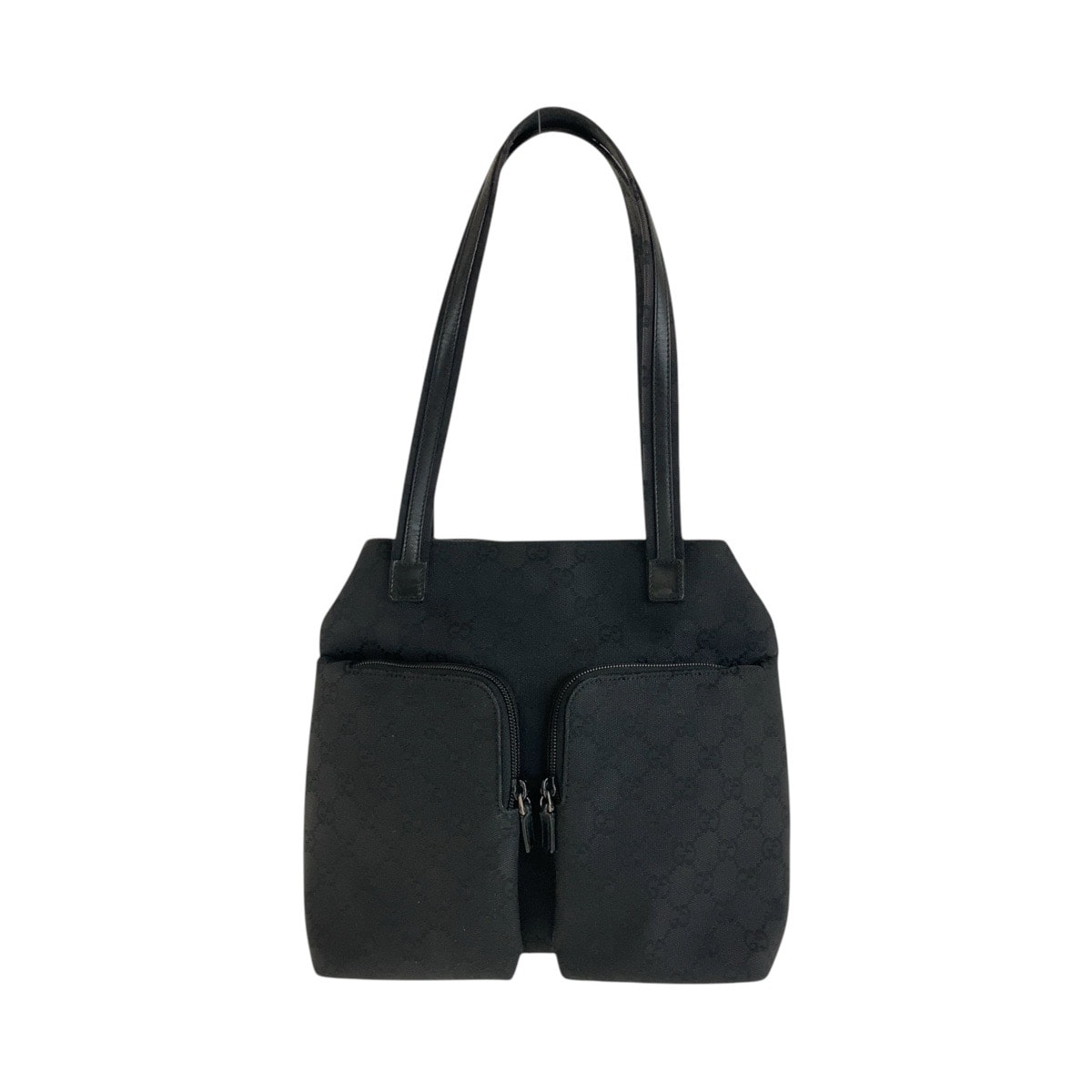 GUCCI グッチ ブラック 黒 GGキャンバス レザー/ ショルダーバッグ トートバッグ 603018 【中古】