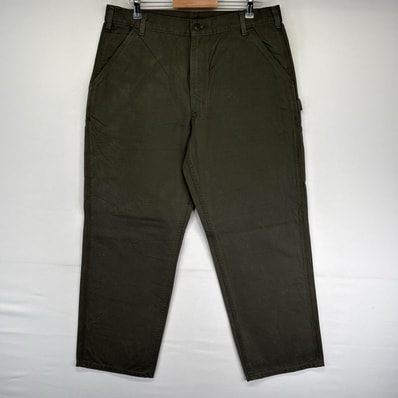古着 美品 カーハート Carhartt ダック パンツ タグ付 ワーク ペインターパンツ ジッパーフライ w36 L32 グレー系 メンズ