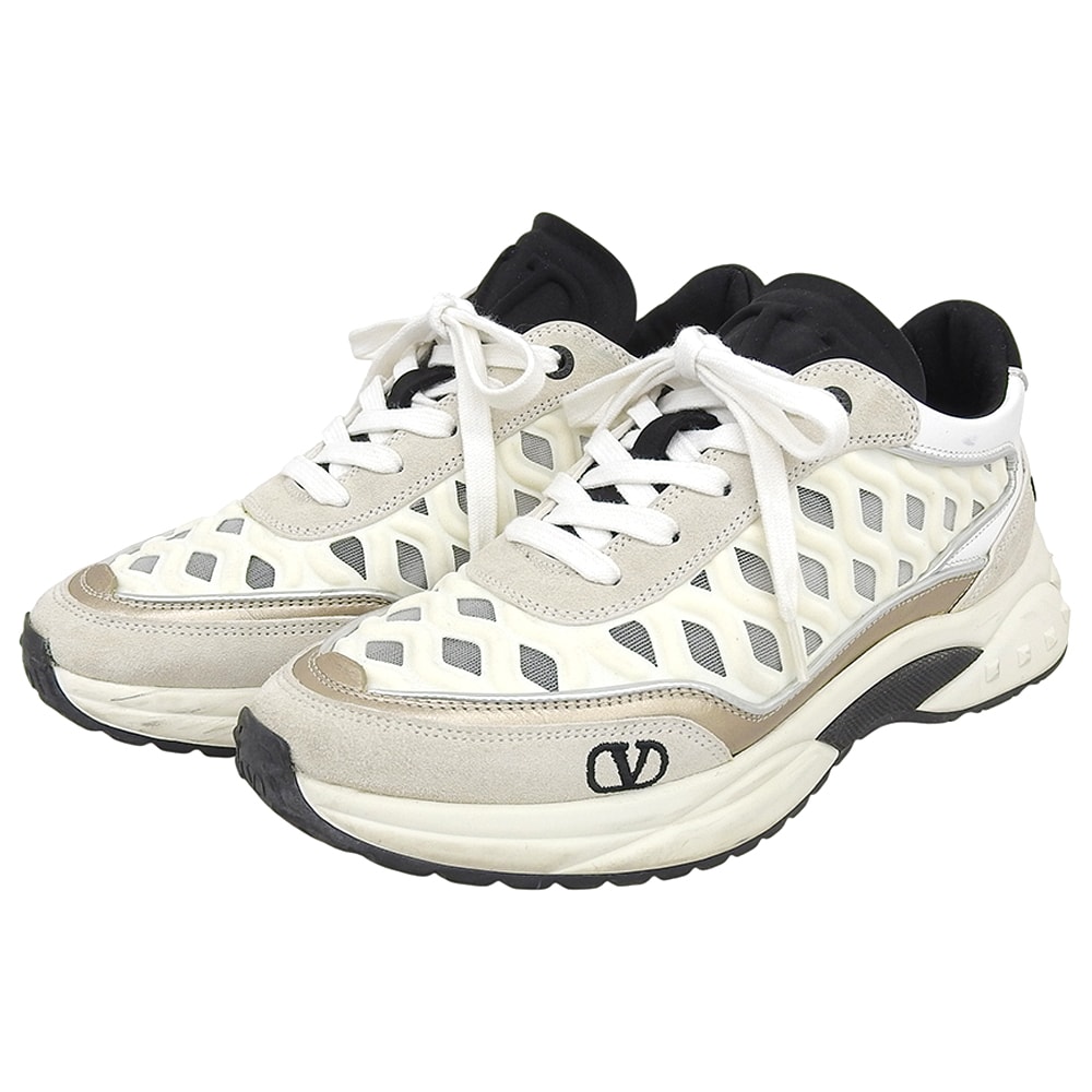 ヴァレンティノガラヴァーニ メッシュ×レザー スニーカー シューズ レディース ホワイト 36 SZEA5W2 36