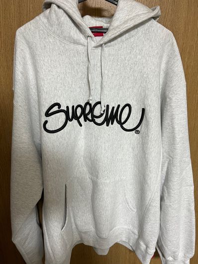 Supreme Raised Handstyle Hooded Sweatshirt "Ash Grey"