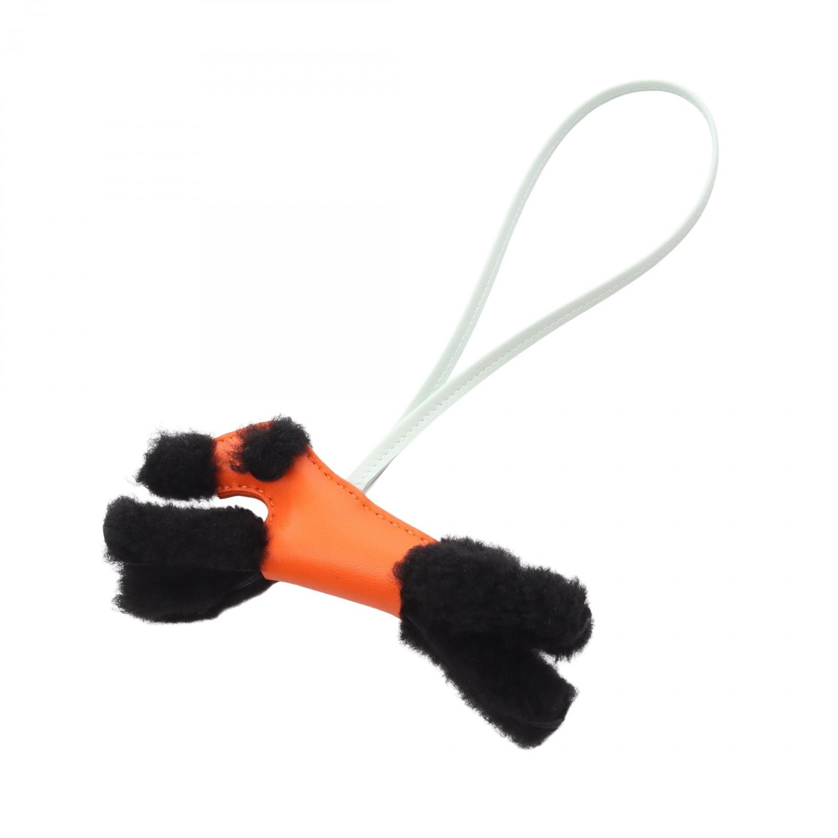 エルメス HERMES バディチャーム チャーム アクセサリー ムートン レザー アニョーミロ アニョーミロ フー K刻印(2025年製造) レディース ブラック系 / オレンジ系 / グリーン系/ヴェールペパーミント 【中古】