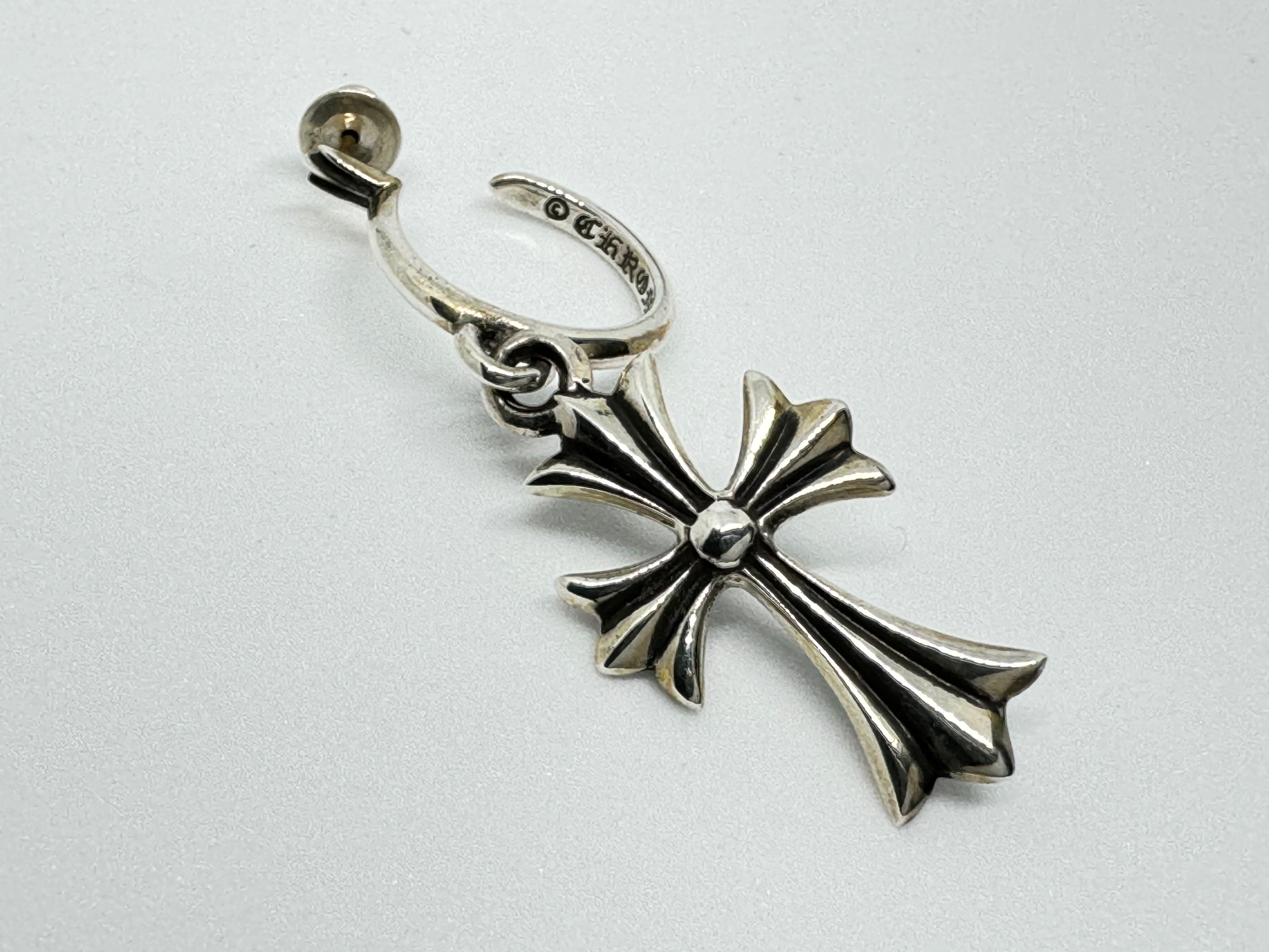 Chrome Hearts Hoop CH Cross Earrings "Silver"