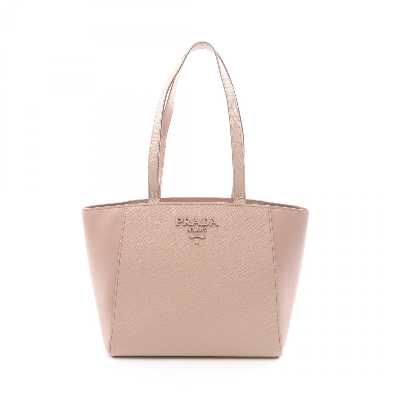 プラダ PRADA SAFFIANO CUIR+C トートバッグ バッグ レザー レディース ピンク系 1BG284 【中古】