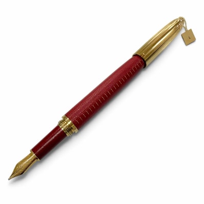 未使用品 ルイヴィトン 万年筆 ドックキュイール レザーカバード レッド メンズ