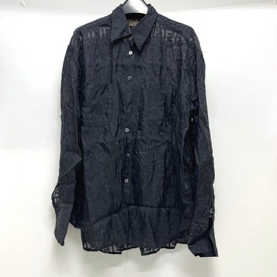 フェンディ FENDI FENDI jeans ズッカ 総柄 シースルー トップス アパレル ブラウス ビスコース ブラック