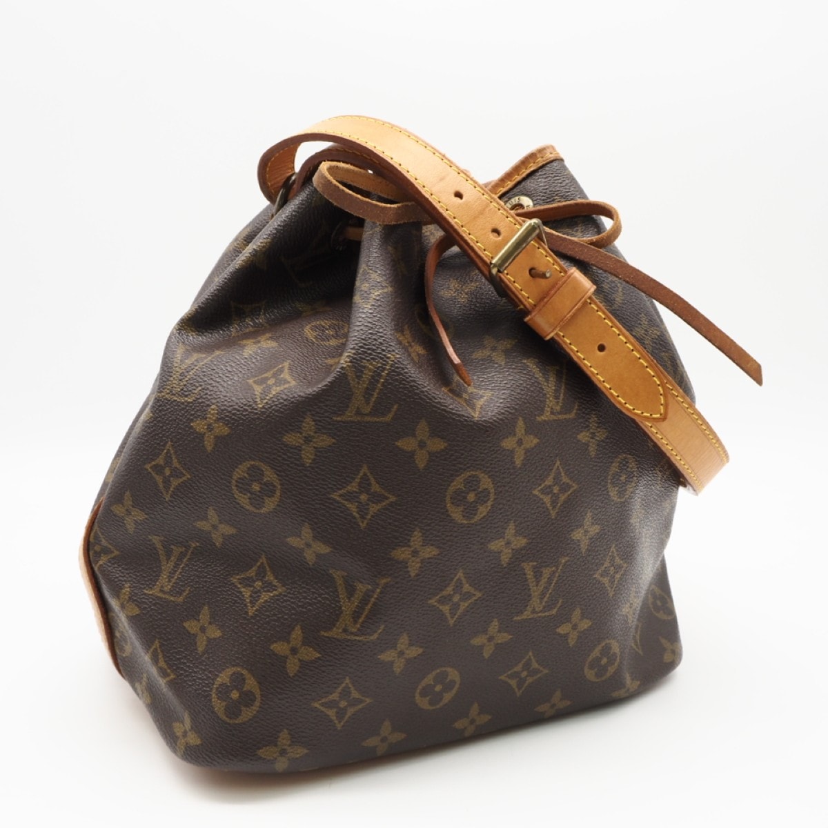 LOUIS VUITTON ルイ・ヴィトン モノグラム プチ ノエ M42226 ショルダーバッグ ブラウン コーティングキャンバス レザー レディース