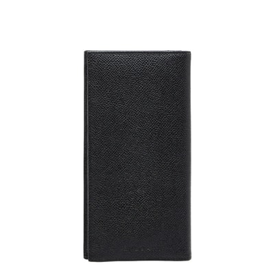ブルガリ ロゴ 長財布 ブラック レザー メンズ BVLGARI 【中古】