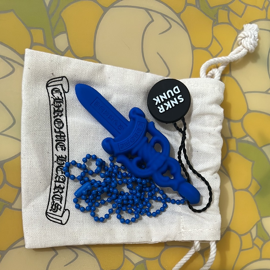 Chrome Hearts Rubber Large Dagger Silicon Necklace "Blue"