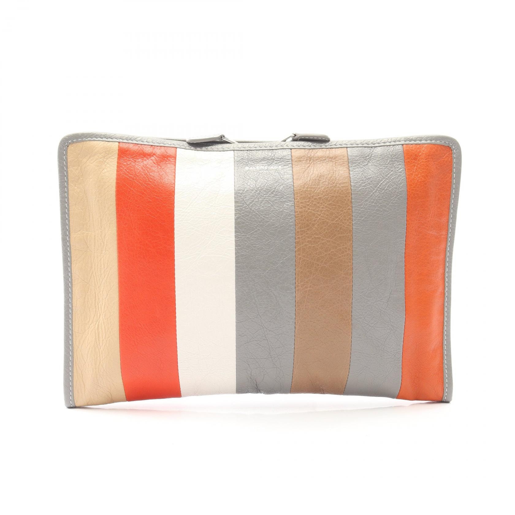 バレンシアガ BALENCIAGA BAZAR バザー セカンドバッグ クラッチバッグ バッグ レザー レディース グレー系 / マルチカラー 443658 【中古】