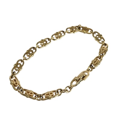 美品 Christian Dior クリスチャンディオール ヴィンテージ CDロゴ ゴールド メッキ チェーンブレスレット 605091 【中古】