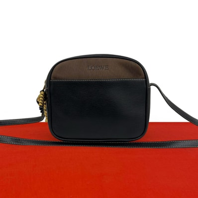 LOEWE ロエベ ベラスケス ロゴ 型押し レザー ショルダーバッグ ブラック
19521