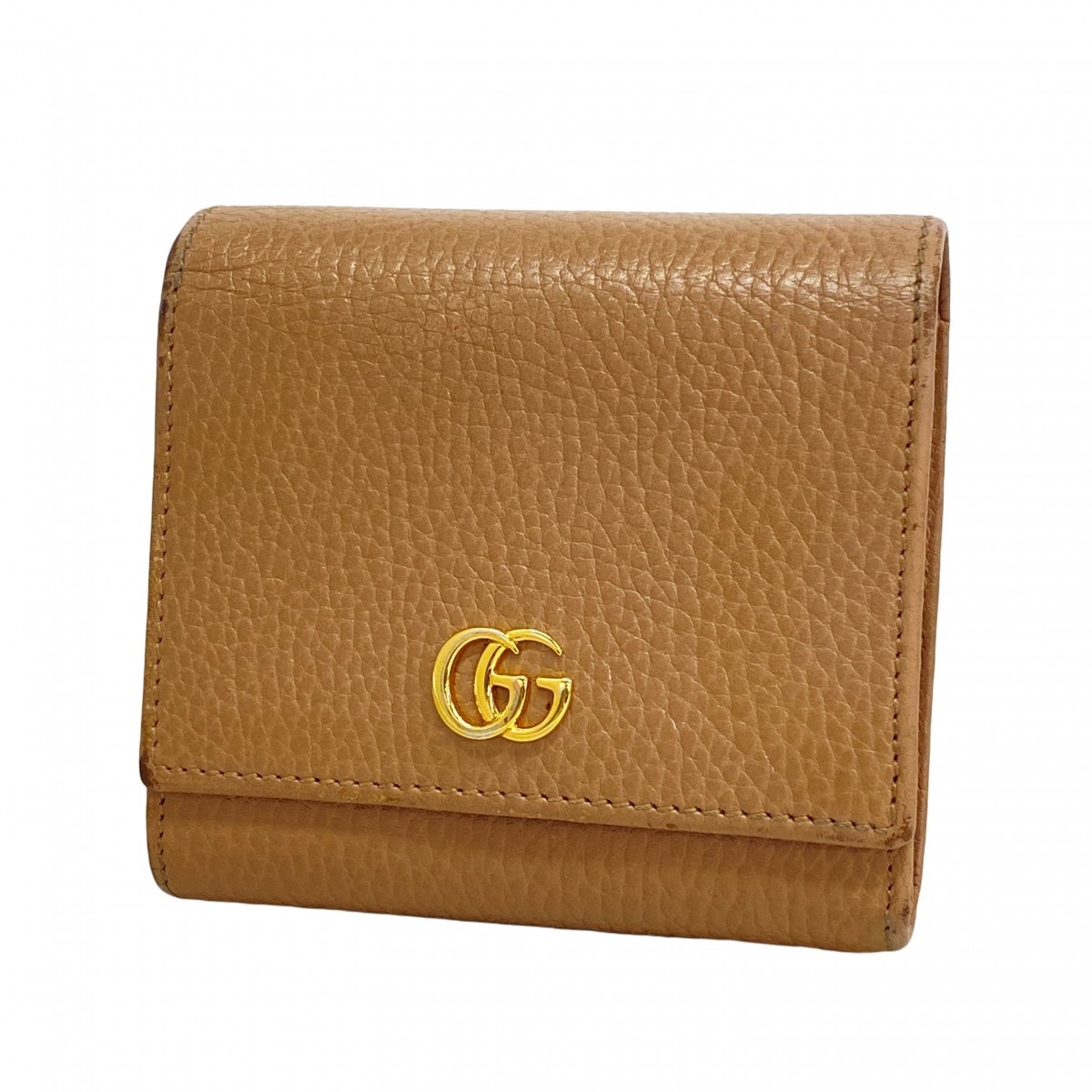 【6cd4916-k】グッチ 財布 GGマーモント 598587 レザー ブラウン ゴールド金具【中古】レディース