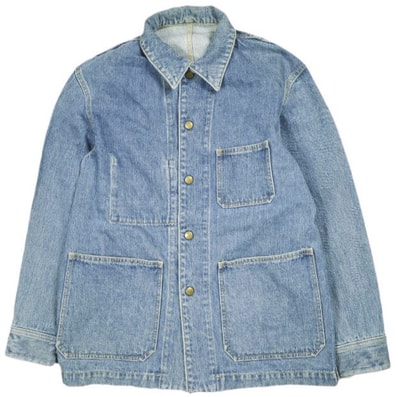 KUON クオン 日本製 裂き織りパッチ デニムカバーオール 1802J04#B S Indigo Blue ジャケット アウター g26479