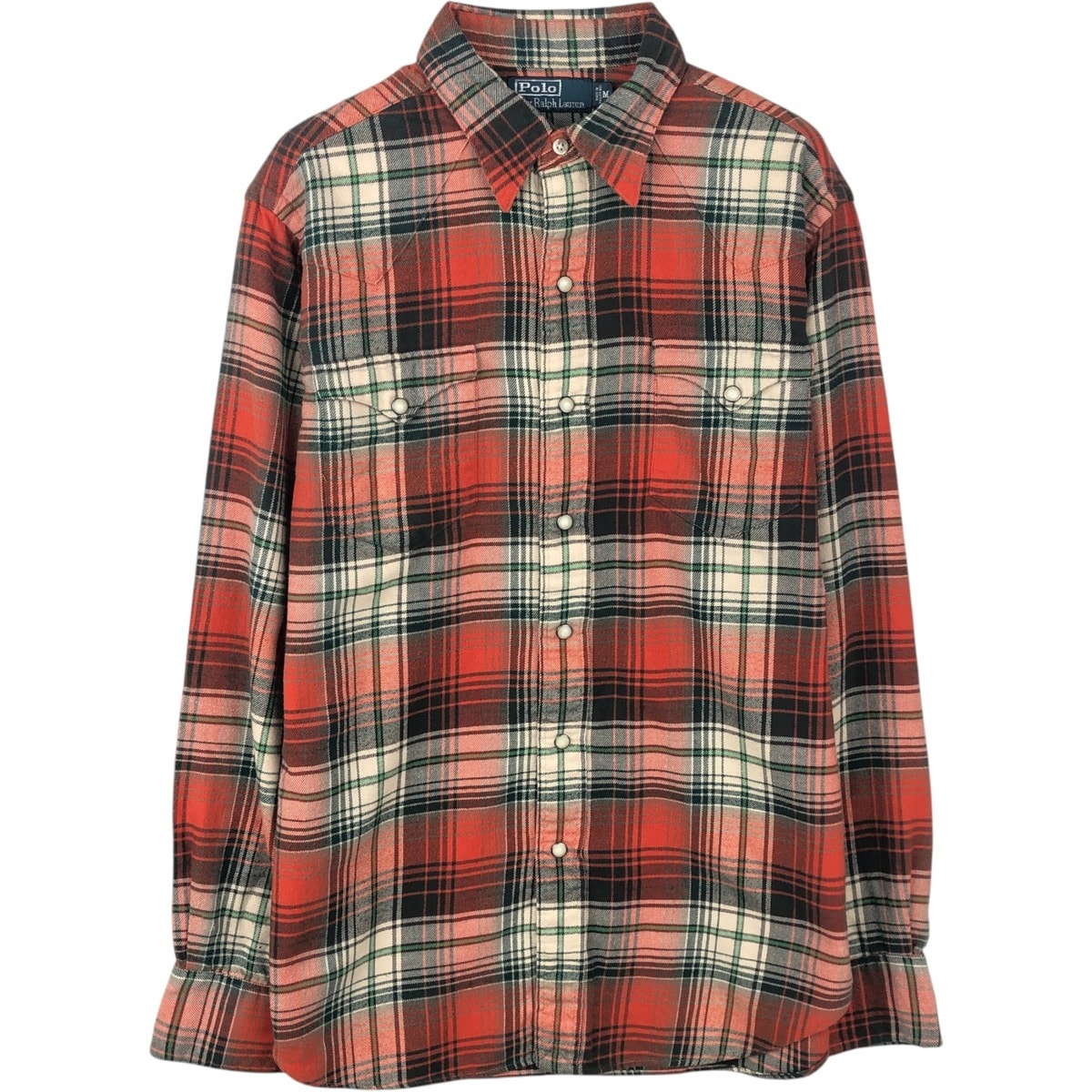 古着 ラルフローレン Ralph Lauren POLO by Ralph Lauren 長袖 ウエスタンネルチェックシャツ メンズM相当/eaa637837