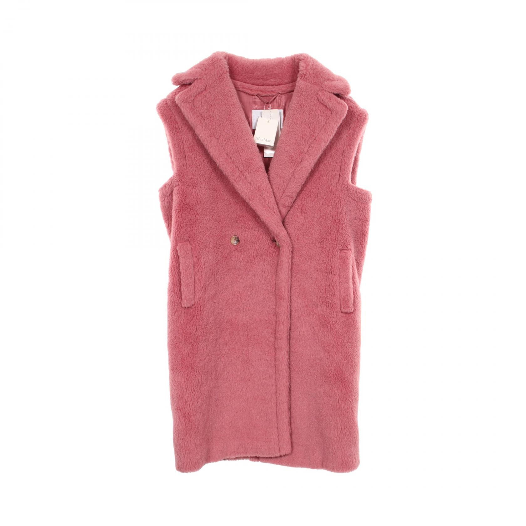 マックスマーラ MAX MARA テディベア ノースリーブ 衣料品 アウター ウール シルク アルパカ レディース ピンク系 112710111 【中古】