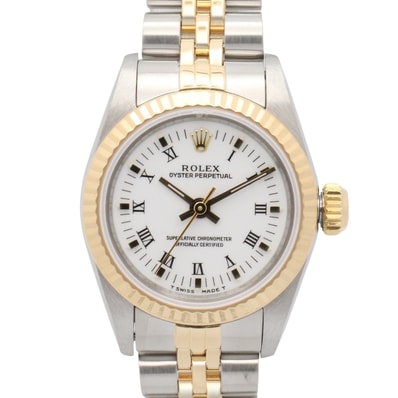 ロレックス ROLEX デイトジャスト 88番 腕時計 時計 K18(イエローゴールド) ステンレススチール レディース ホワイト系 ローマ 67193 【中古】