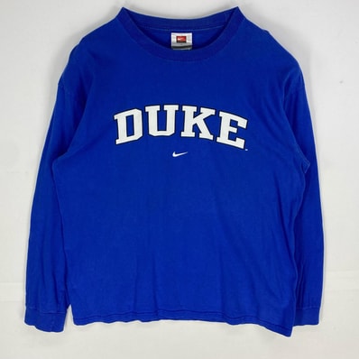 古着 ナイキ NIKE 長袖Tシャツ ロゴプリント ロングスリーブ クルーネック L ブルー系 メンズ