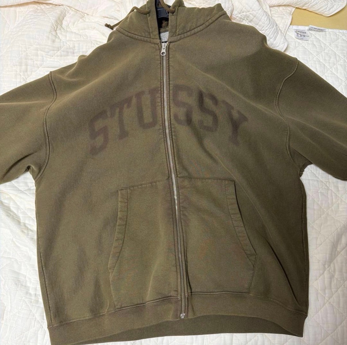 Stussy Faded Graphic Zip Hood "Olive"