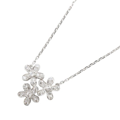 ヴァンクリーフ&アーペル Van Cleef & Arpels ソクラテス 3フラワー ダイヤ ネックレス ネックレス ジュエリー K18WG(ホワイトゴールド) ダイヤモンド レディース シルバー系 / クリア系 【中古】