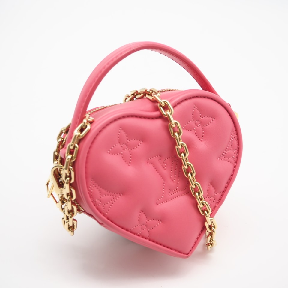 美品 LOUIS VUITTON ルイ・ヴィトン バブルグラム ポップマイハートポーチ M81893 2wayショルダーバッグ ピンク カーフレザー レディース