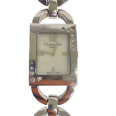 Dior ディオール ヴィンテージ マリス スクエア シルバー ステンレススチール 腕時計 クオーツ パール文字盤 1-0290924 【中古】