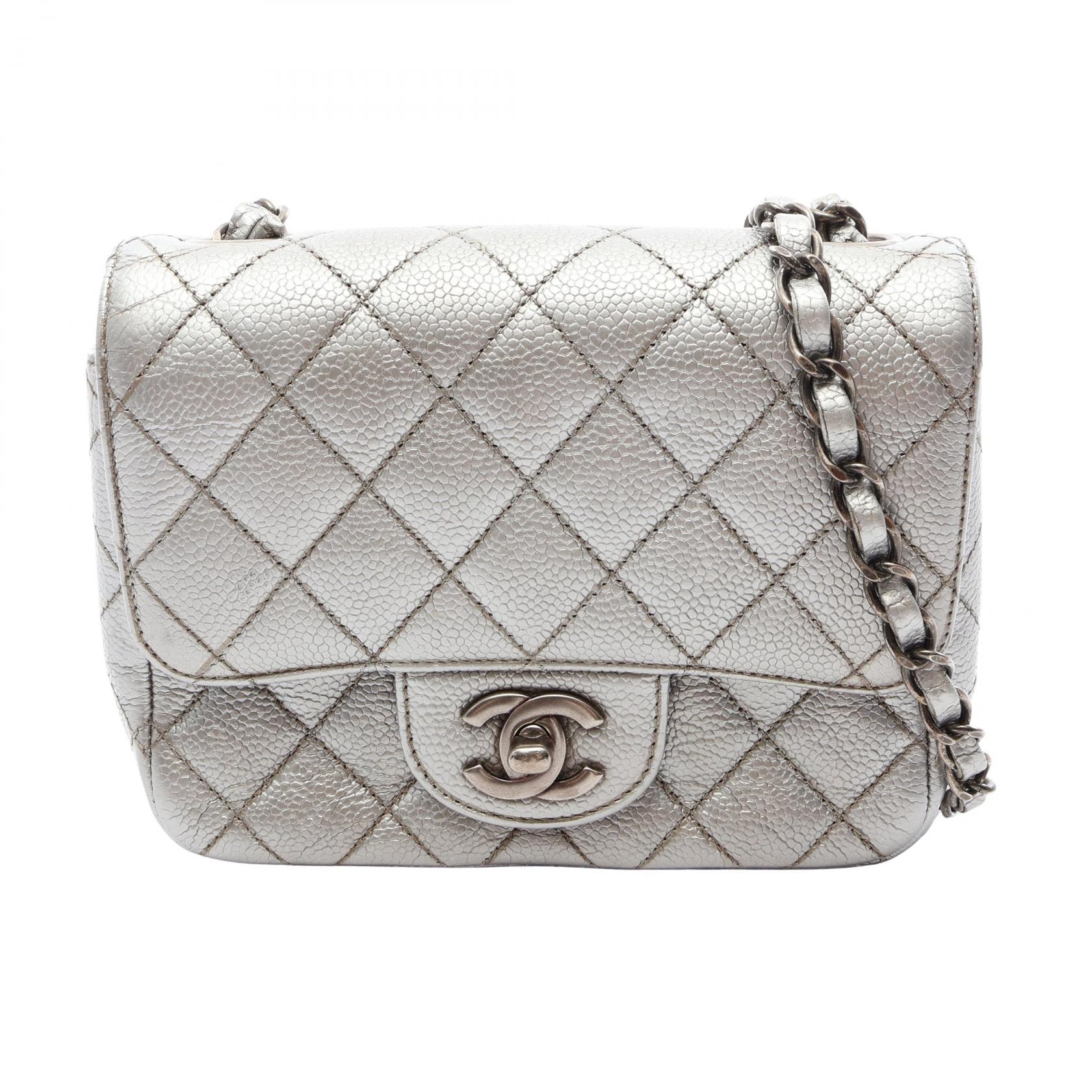 シャネル CHANEL ミニマトラッセ ショルダーバッグ バッグ キャビアスキン(グレインドカーフ) レディース シルバー系 【中古】