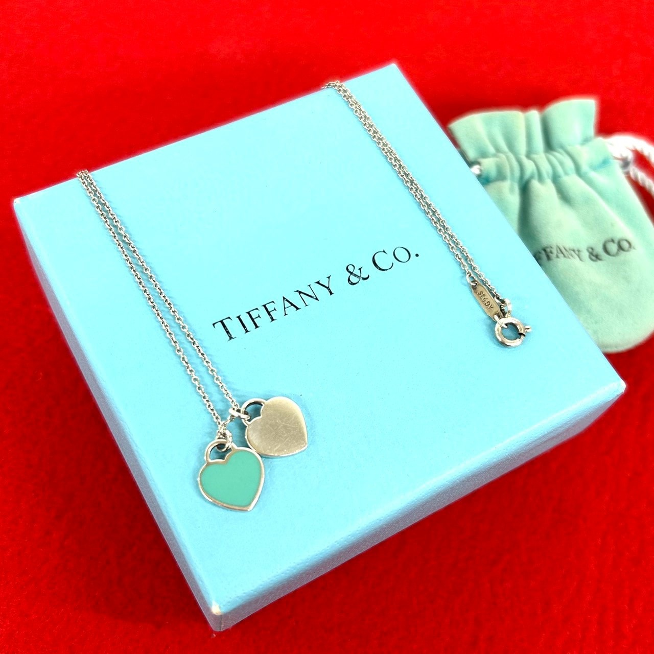TIFFANY&Co. ティファニー ダブルハート タグ ネックレス シルバー925 ネックレス シルバー
 34920