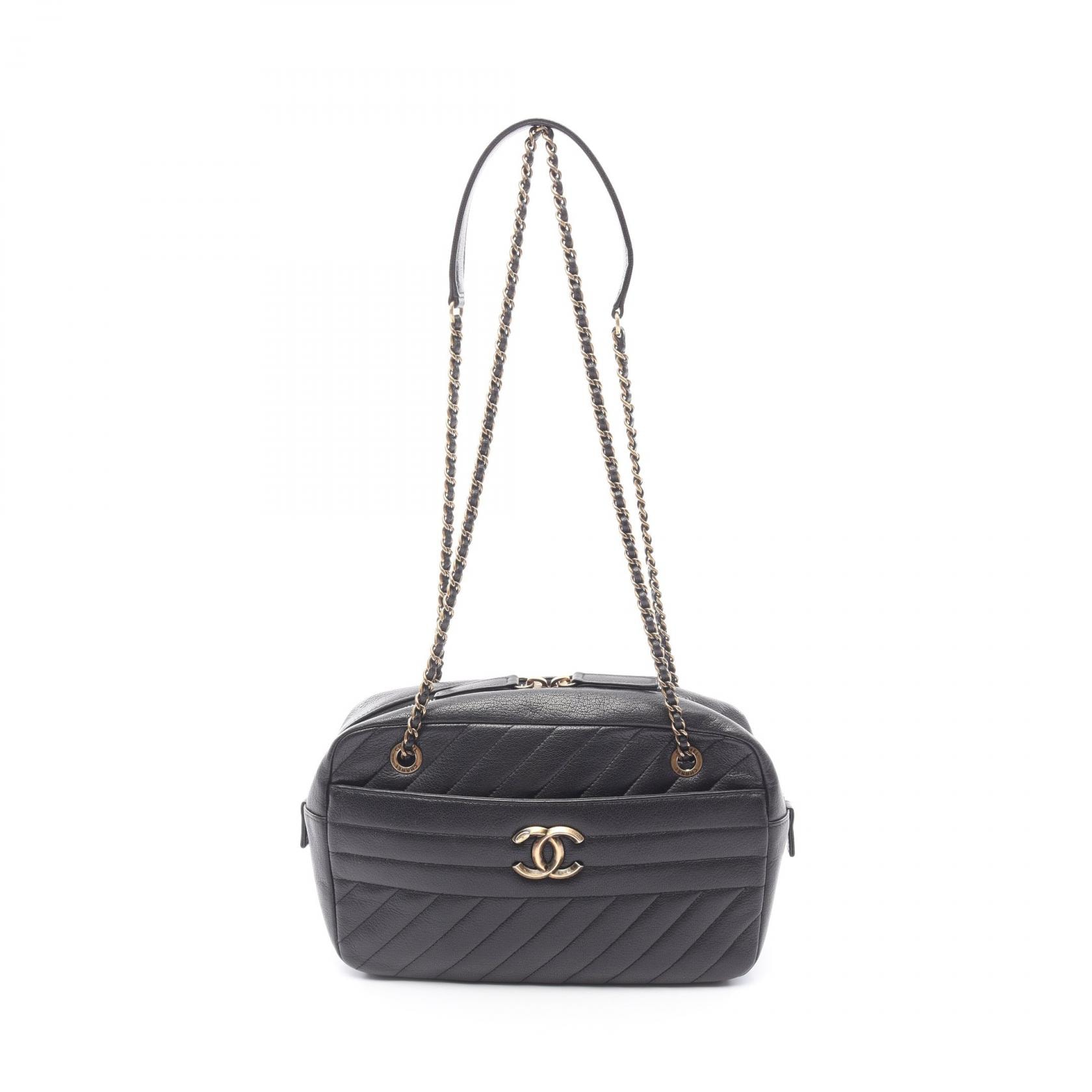シャネル CHANEL ココマーク ショルダーバッグ バッグ カーフ(牛革) レディース ブラック系 【中古】