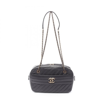 シャネル CHANEL ココマーク ショルダーバッグ バッグ カーフ(牛革) レディース ブラック系 【中古】