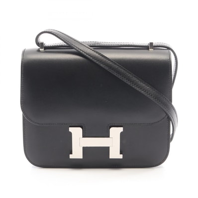 エルメス HERMES コンスタンス3 ミニ ショルダーバッグ バッグ カーフ(牛革) ボックスカーフ K刻印(2025年製造) レディース ブラック系 【中古】