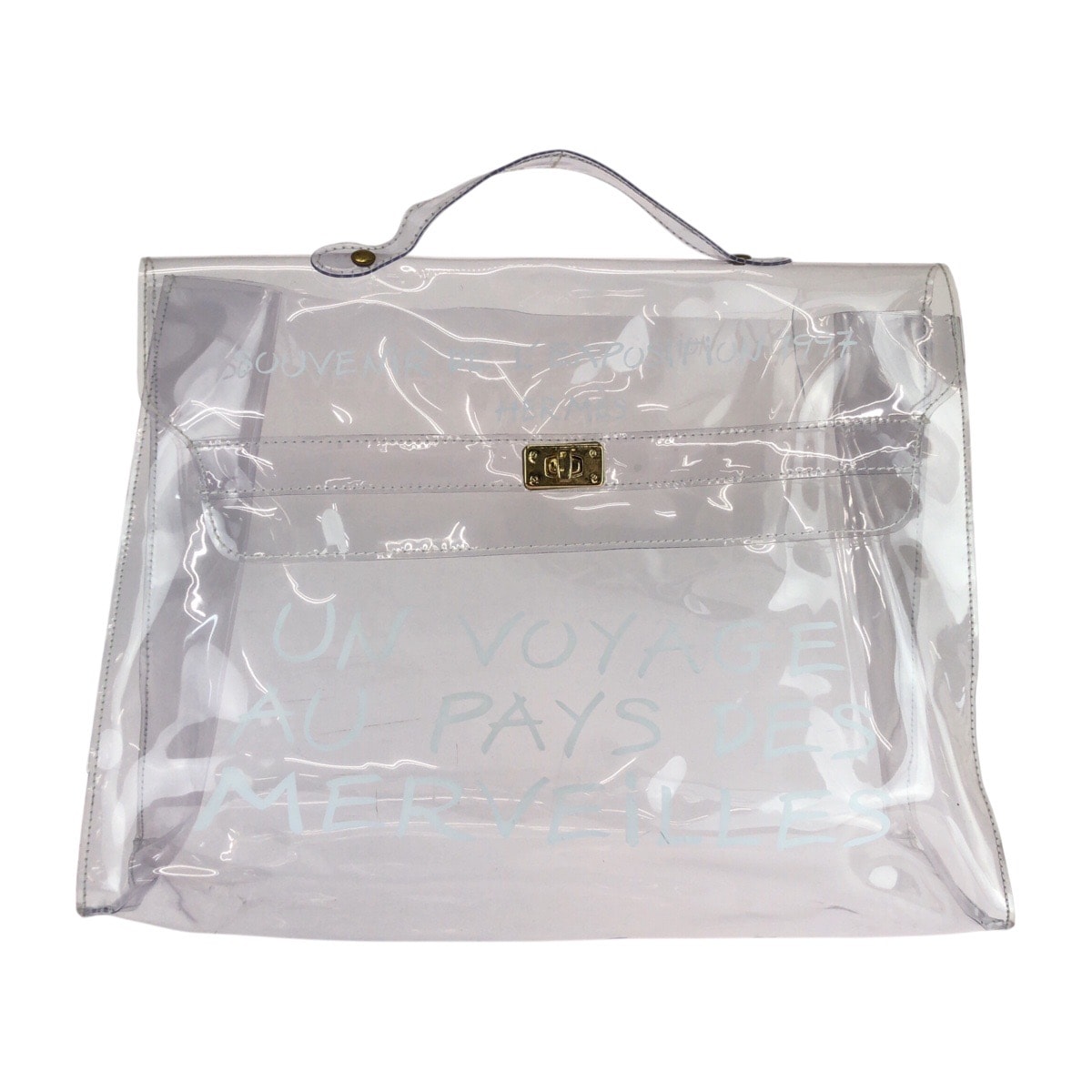 美品 HERMES エルメス ビニールケリー クリア ゴールド金具 ビニール ハンドバッグ 603550 【中古】