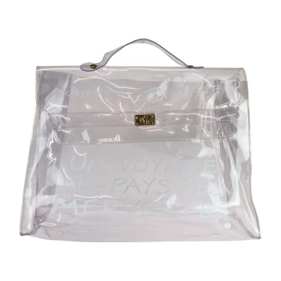 美品 HERMES エルメス ビニールケリー クリア ゴールド金具 ビニール ハンドバッグ 603550 【中古】