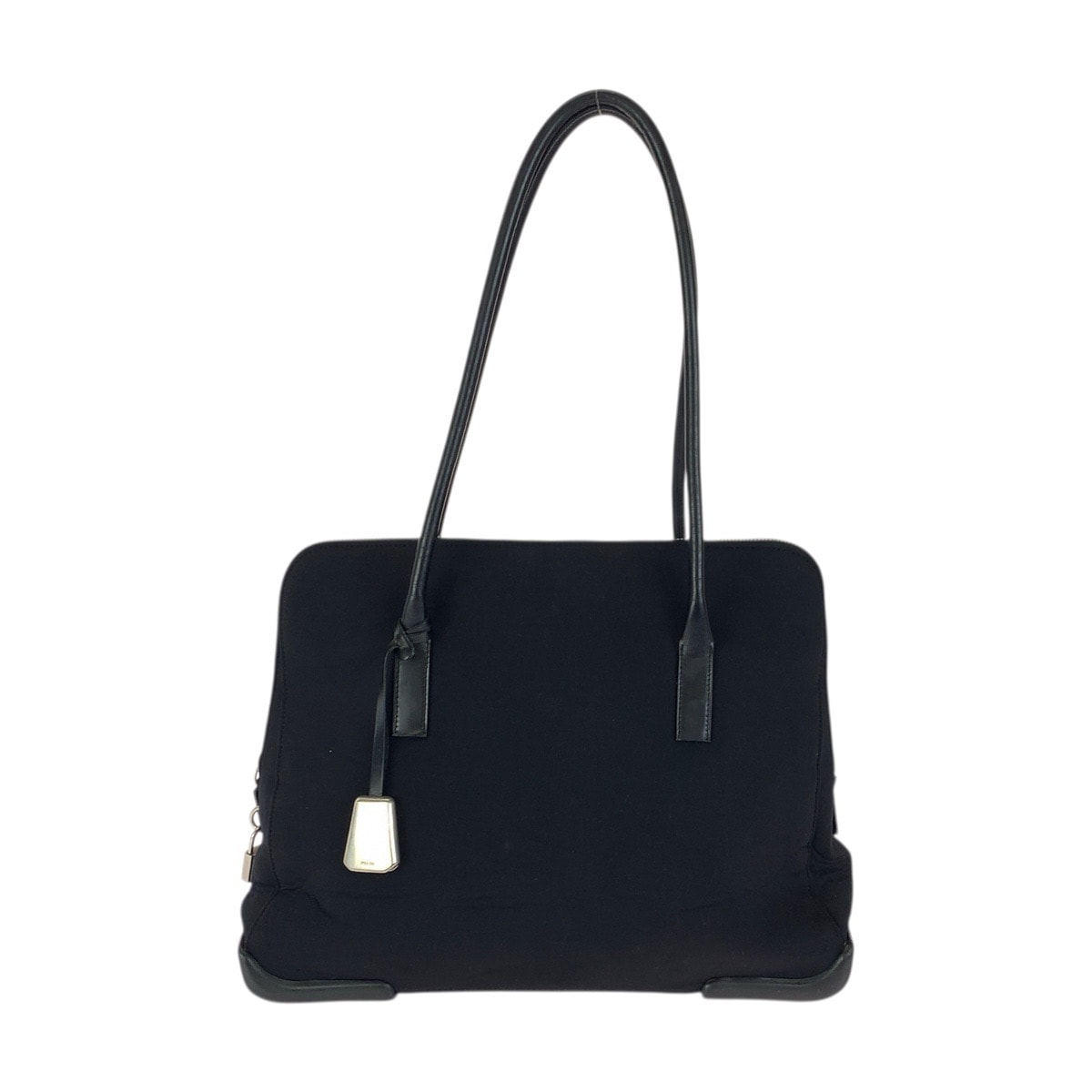 PRADA プラダ ブラック 黒 シルバー金具 ウレタン レザー/ トートバッグ ショルダーバッグ 601637 【中古】