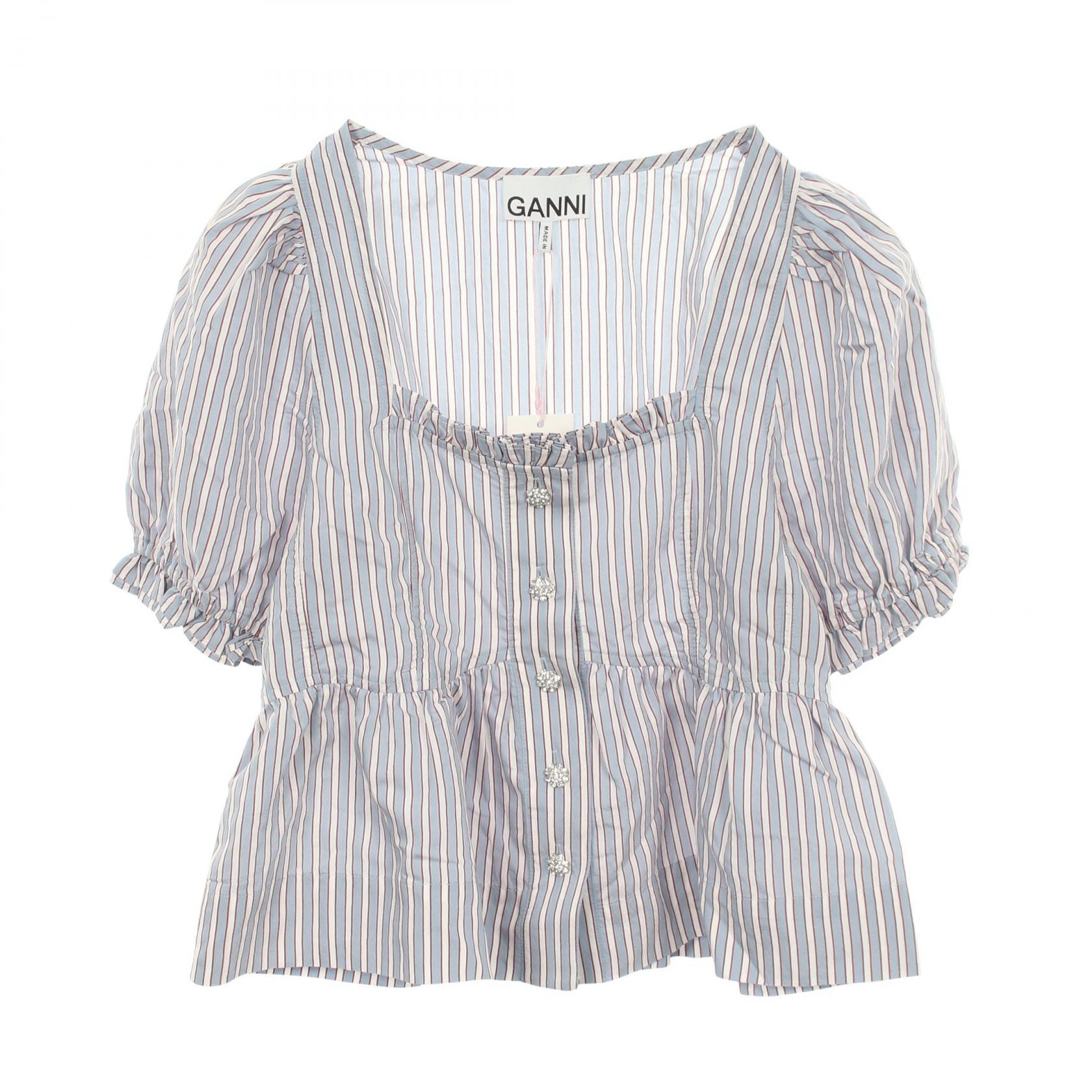 ガニー Ganni ブラウス 衣料品 トップス ビスコース レディース ブルー系 【中古】