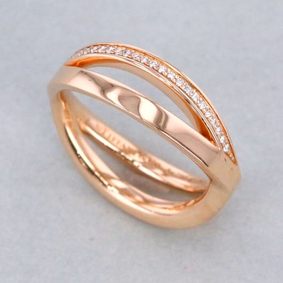 TIFFANY&Co. ティファニー アトラス X ナローリング 750PG リング・指輪 表記サイズ 約11号 K18ピンクゴールド レディース【中古】