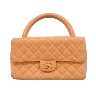 ★最終価格★SALE【6ee5021】シャネル ハンドバッグ マトラッセ ラムスキン サーモンピンク ゴールド金具【中古】レディース