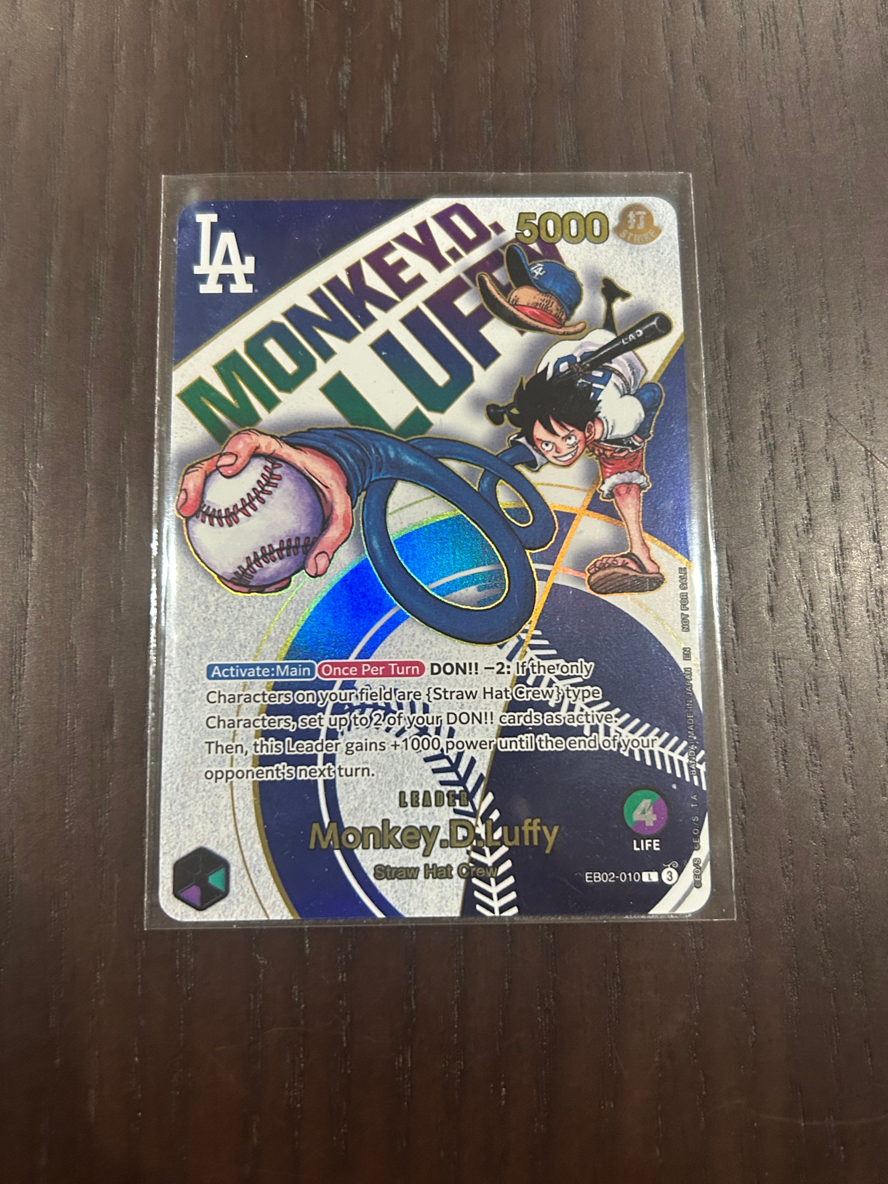 モンキー・D・ルフィ L [EB02-010]【英語版】(プロモーションカード「ワンピースカードゲーム x ロサンゼルスドジャース」)
