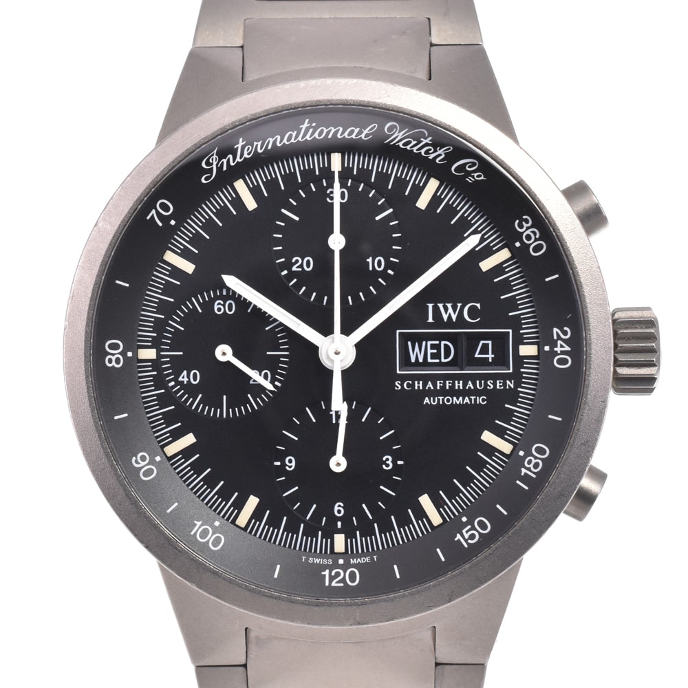 IWC IWC SCHAFFHAUSEN IW370703 GST クロノグラフ ブラック 自動巻き メンズ 良品 腕時計 D#147443